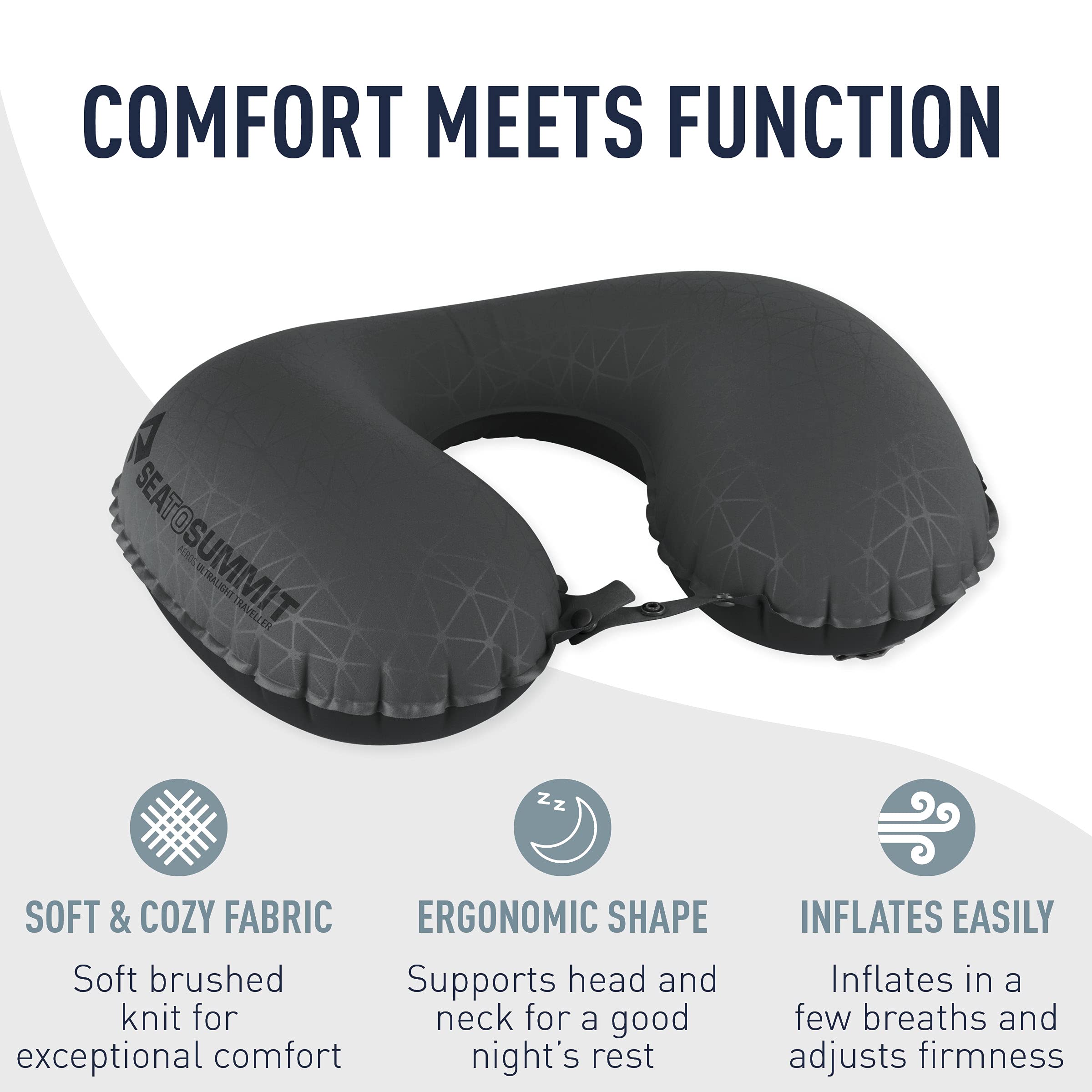 Sea to Summit Aeros Ultralight Traveller Inflatable Neck Pillow, Aqua - Image 6