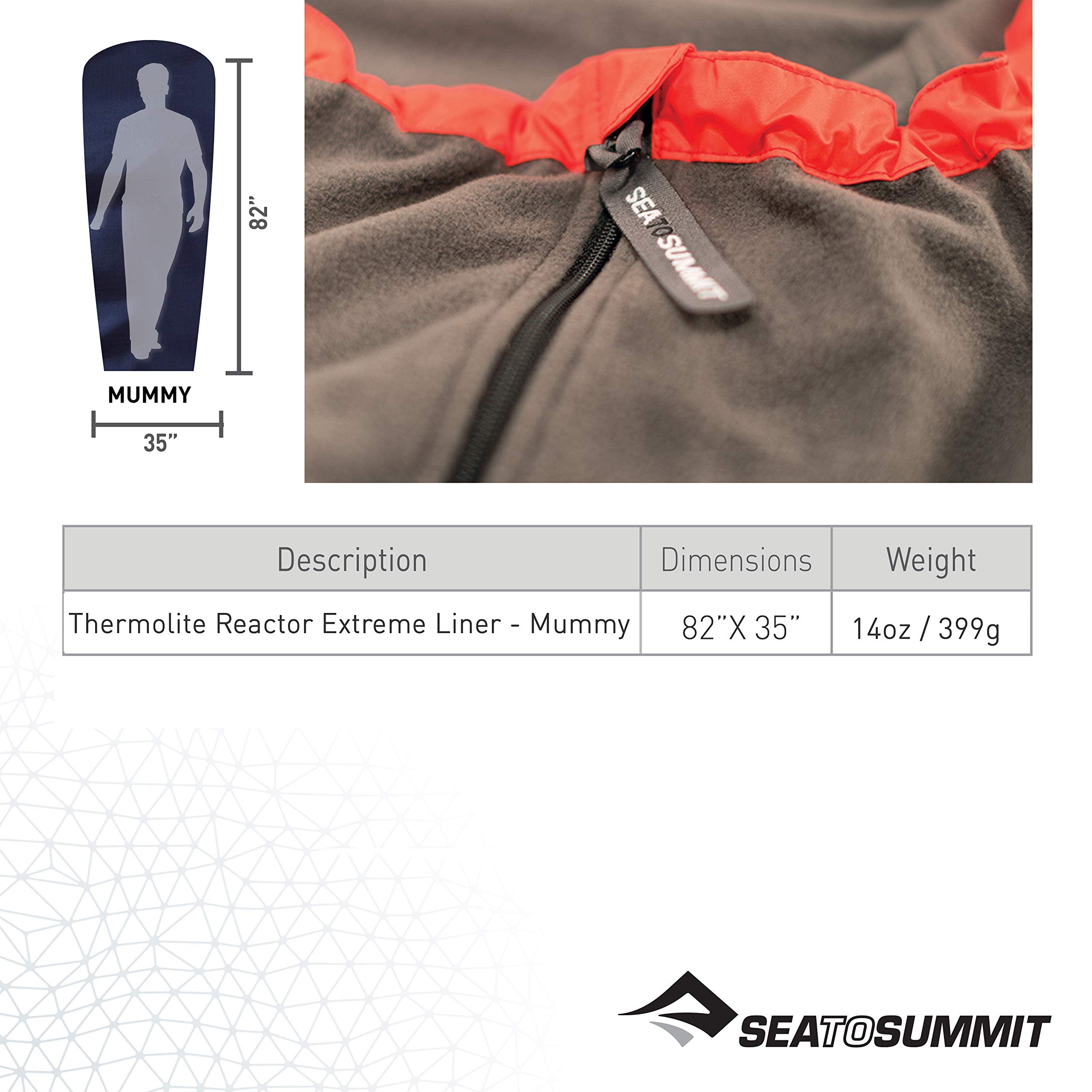 Sea to Summit Thermolite Reactor Extreme Sleeping Bag Liner - Red, 90 x 210 Centimeter - Image 3