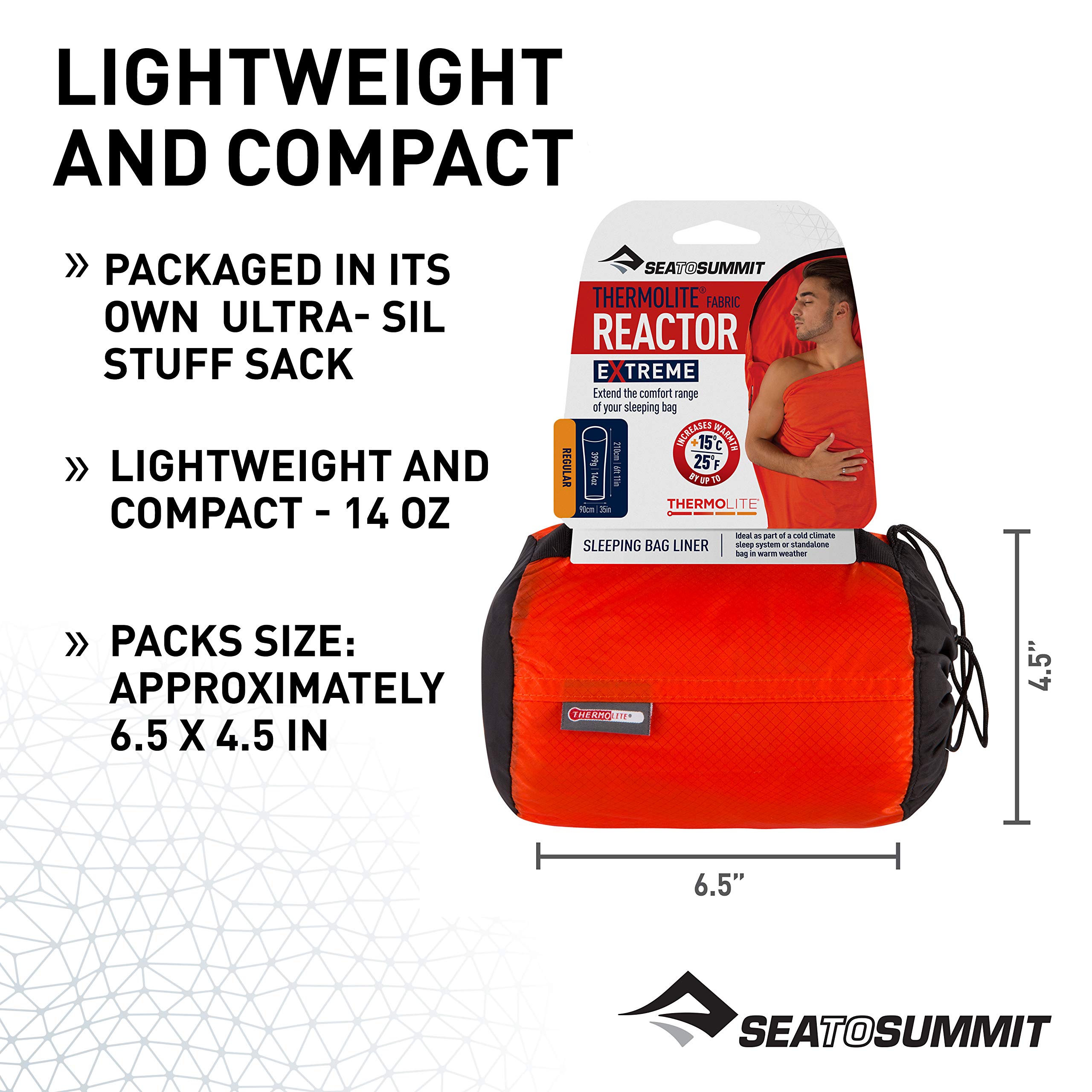 Sea to Summit Thermolite Reactor Extreme Sleeping Bag Liner - Red, 90 x 210 Centimeter - Image 5
